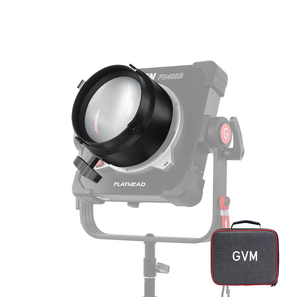 GVM Intensificatore ottico 3X per luci video a LED, uscita istantanea a tripla luminosità, fascio di luce morbido e uniforme, attacco leggero per film, fotografia, interviste e live streaming