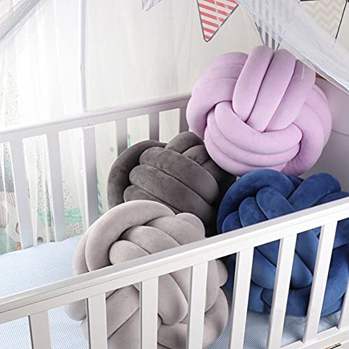 Knot Pillow Ball Round Cushion Pillows, Children Room Decoration Plush Toys Calming Stress Relief Toy (Dark Gray,8.5In/22Cm) #TOP4