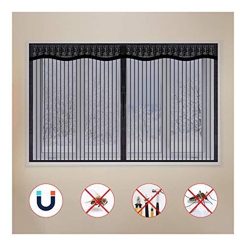 Cortina Mosquitera Magnética Para Puerta Ventana 120x230cm, Mosquitera para Ventana, Protección Contra Insectos, Imán, Mosquitera para la Puerta del Balcón, Totalmente Magnética, Cierre Automático Cover