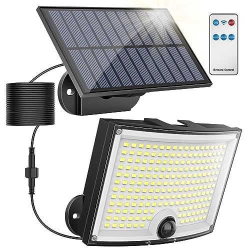 KagoLing Lampe Solaire Exterieur Lumière Solaire Extérieure avec Détecteur de Mouvement IP65 Eclairage Exerieur Solaire Projecteur LED de Sécurité éclairage mural d'extérieur (1 unité)