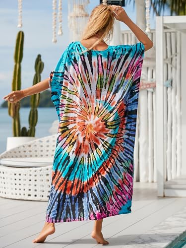 Image of Kaftan Dresses for Women Plus Size Bathing Suit Cover up Caftan Maxi Beach Dresses