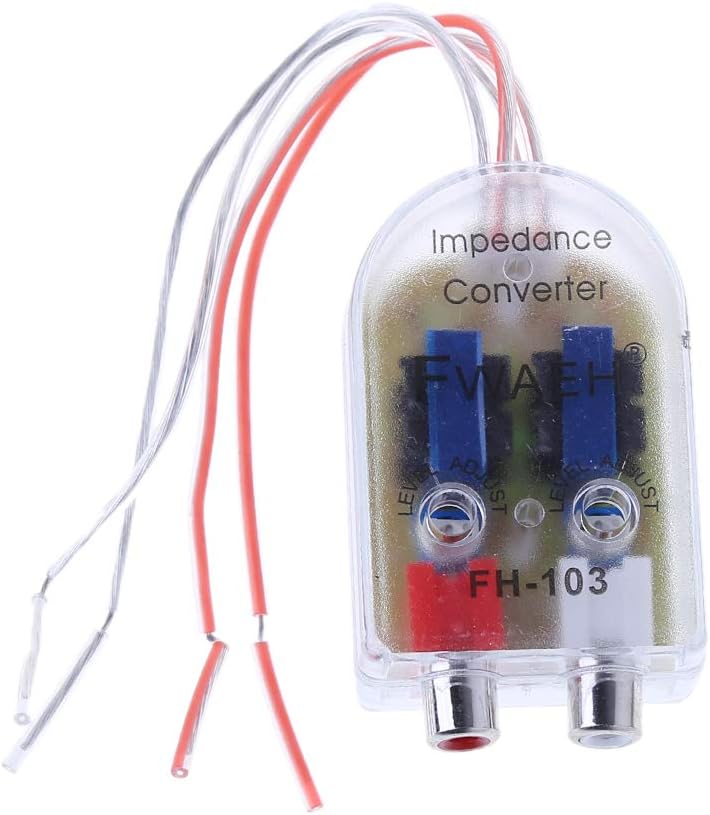 PHILSP Convertidor de línea 12V RCA Car Stero Radio Converter Altavoz Amplificador de Alto a bajo Convertidor de impedancia de Audio