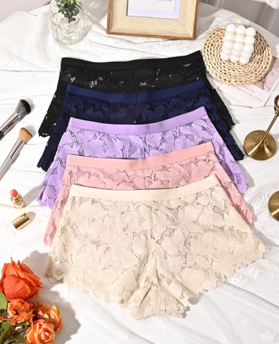 Image of Sunm Boutique Sexy Underwear for Women, Cheeky Lace Boy Shorts