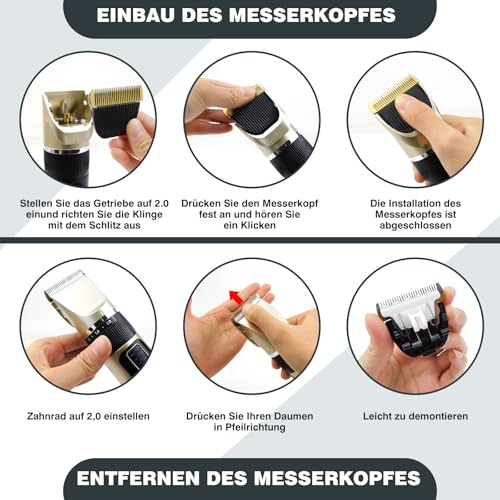 Professioneller Haarschneider, All-in-1 Körperhaartrimmer, kabelloser Präzisionstrimmer, 90 min, ultraschallscharfe Klinge, für Männer, Kinder oder Haustiere