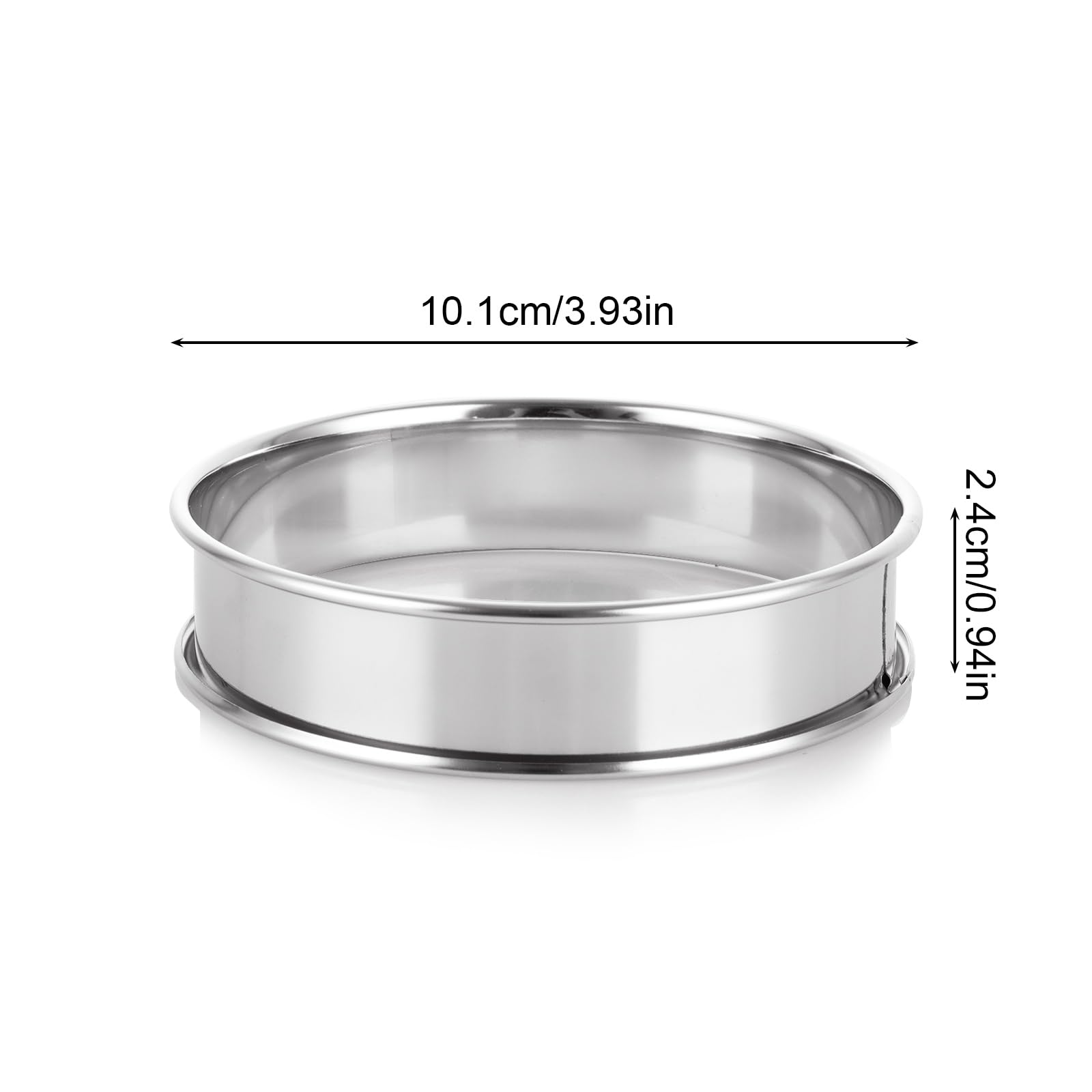 ASelected Crumpet Rings 6 Pcs Non Stick Double Rolled Tart Rings Stainless Steel English Muffin Rings for Cookie Pancake Egg Muffin Baking Kitchen 10Cm - Image 2