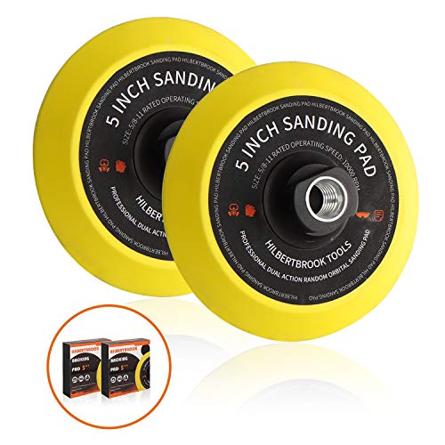 5 Inch Hook and Loop Backing Pad 5 Inch Backing Plate with 5/8-11 Threads Sanding Pad Angle Grinder Accessories Sanding Buffing Polishing,2 Pack by HILBERTBROOK - Used condition - US$19.22