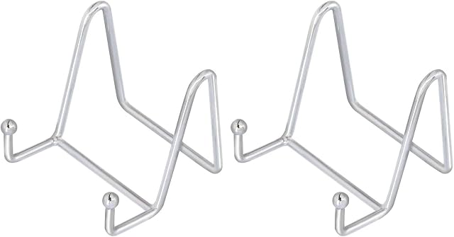 HCHLQLZ Silver Decorative plate stand Holder Picture Frame stand Easel Display stand