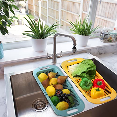 Hiceeden Set Of 4 Over The Sink Strainers For Kitchen, Extendable Plastic Colander, Retractable Drain Basket For Fruits And Vegetables Wash, Dishes Dry #TOP5