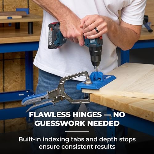 image for Kreg Concealed Hinge Jig - 35mm Cup Drilling Jig - Adjustable Cabinet 