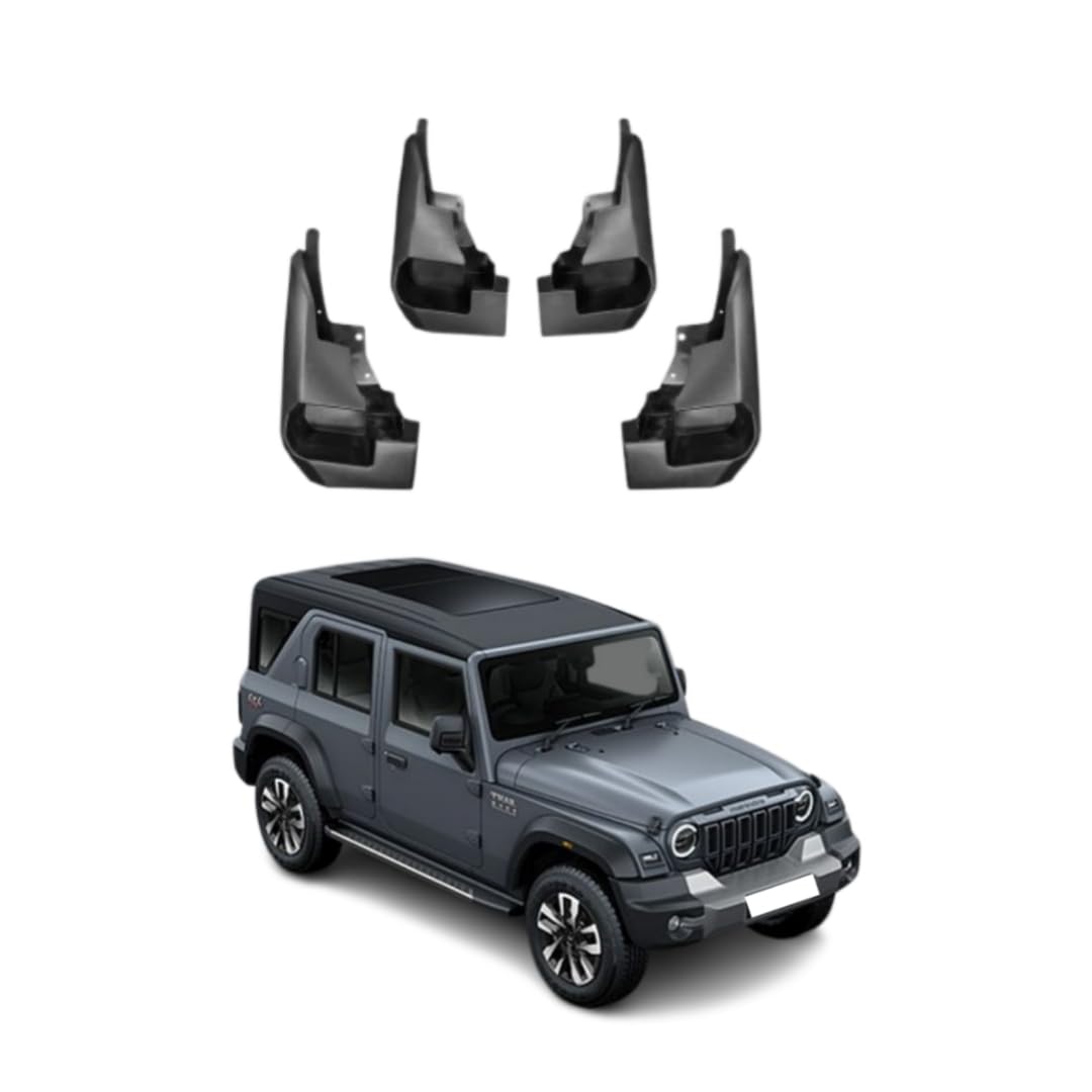 AUTO Vortex OE Type Mud Flaps Sludge pervention mud Guard Splash Guards Front and Rear for Mahindra Thar Roxx 5 Door 2024-2025 Onwards Mudflap All Models (Set for 4)-image-9