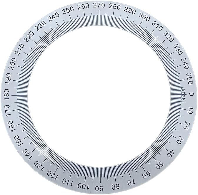 Stainless Steel Lathe Dial Disc 360 Degree Disc Universal Measuring Disc (Diameter:70 110 120 130 90 120 170 190 200MM) (190X165X2MM)
