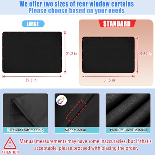 Image of ZATOOTO Car Window Cover for Privacy,Soft Suede for Durable,16.69x31.5in | Stay Cool & UV Protection, For Baby Back Window Sunshade, Light Blocking Sun Shades for Camping Eating and Rest
