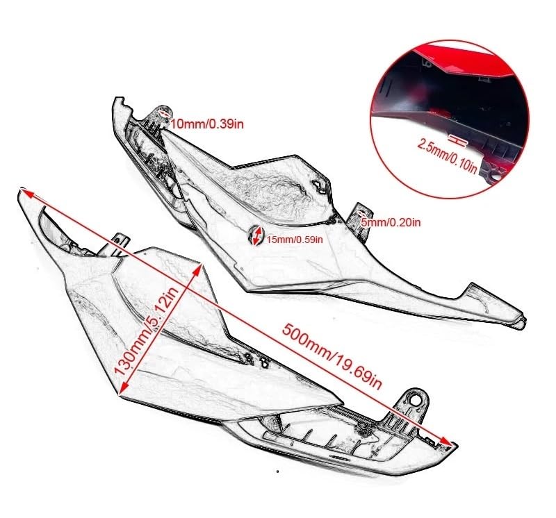 Carenage flanc avant gauche de rechange pour reparer une carrosserie CB650R CBR650R - 7