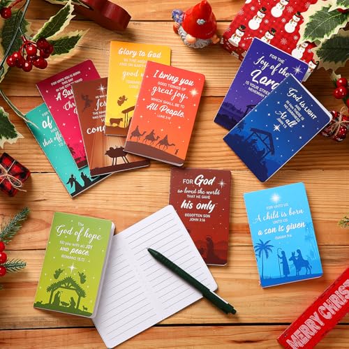 Carnet de notes de Noël avec verset de la Bible lot de 30 blocs-notes chrétiens Tenceur