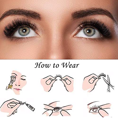 False Eyelashes Set 5 Pairs Styles, Fluffy 3D Eyelash Reusable, Mink Lashes Natural Look, Lashes for Women Handmade