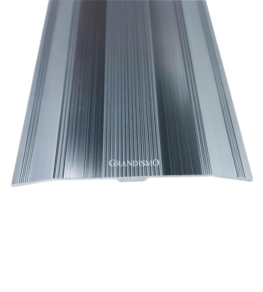 Grandismo Grey Grandismo® - Extra Wide Carpet Cover Threshold Strip - Extra Long 9Ft / 2.7M / 270Cm / 2700Mm - 61Mm Width - Screw Down - Flooring Trim Metal Doorbar