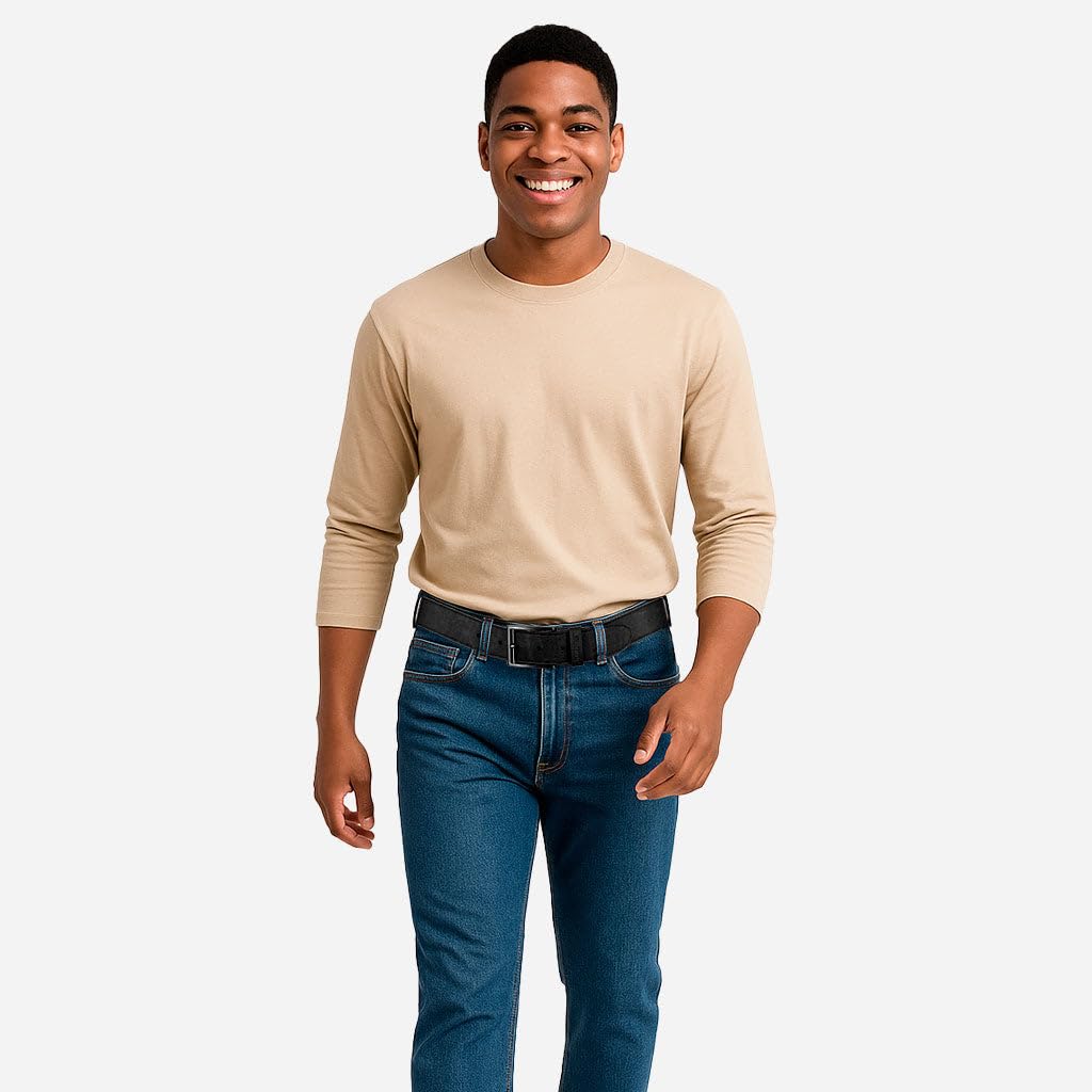 Corkor Cinturón de corcho para hombre, alternativa de cuero vegano, correa casual de 1.38 pulgadas con hebilla negra o plateada, sin piel, listo para regalo
