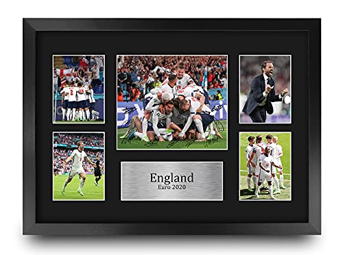 HWC Trading England Euro 2020 Finalists 16 x 12 inch (A3) Printed Gifts Memorabilia Signed Autograph Photograph Display for Football Fans and Supporters - 16