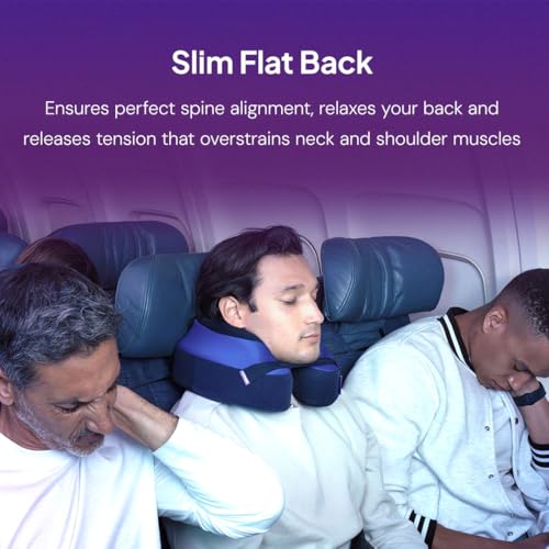 Image of Cabeau TNE S3 Deluxe Luxury Travel Neck Pillow for Airplanes with Patented Seat Strap and Head Hold Technology (Lavender)