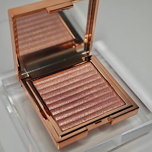 EDA LUXURY BEAUTY Rose Pink Powder Highlighter Makeup Palette, Shimmer Glitter Shiny Contour Highlight Makeup Illuminator – Face Highlighters & Luminizers for All Skin Tones Blush and Makeup Highlighter Contouring Palette with Shimmery Finish for Face & Body