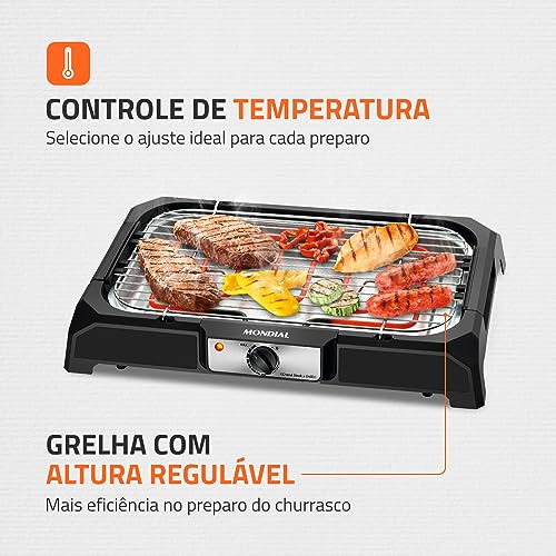 Churrasqueira Elétrica, Mondial, Preto, 2000W, 220V - CH-06
