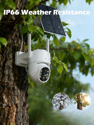 Image of Gianteye 4G LTE Cellular Solar Security Cameras Wireless Outdoor, No WiFi Solar & Battery Powered Outdoor Security Camera, 2K Color Night Vision, Human Detection, Built in TF /SIM Card