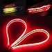 OPP ULITE Lot de 2 bandes lumineuses LED 12 V, 61 cm, double couleur rouge ambre, pour feux arrière, feux stop, feux arrière et clignotants, bande LED flexible et étanche pour voiture