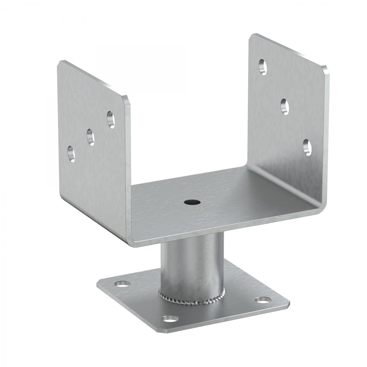 Heavy Duty Galvanised Elevated Bolt Down Pergola Post Support - Post Ground Anchor - Post Shoe - Fence Post Support (125mm - 5x5)