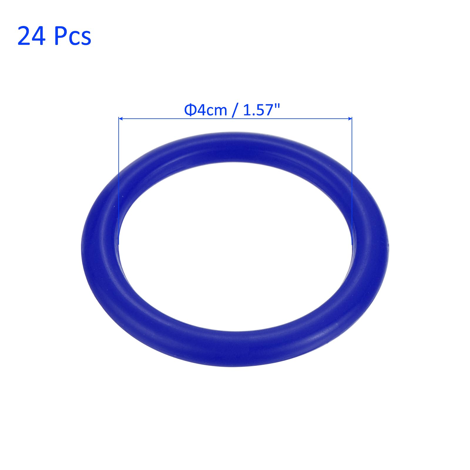 M METERXITY 24 Pack Carnival Toss Rings - Plastic Round Throw Hoops, Apply to Parties/Interactive (1.57-Inch, Blue) - Image 3