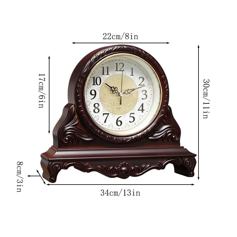 Orologio da camino alimentato a batteria, pannello in vetro ad alta definizione con quadrante facile da leggere per decorazione mensola soggiorno
