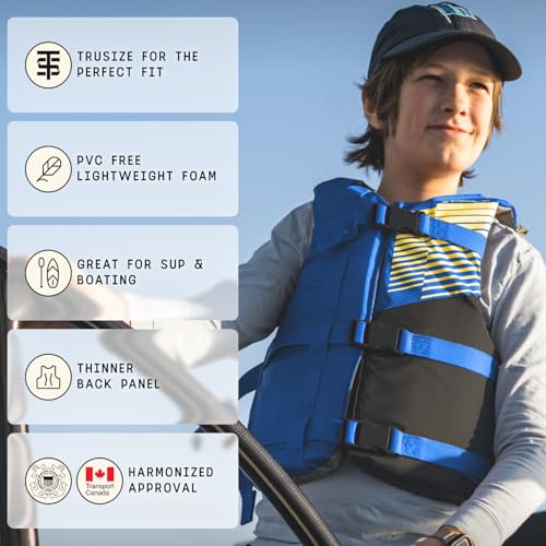 Image of Stohlquist Kids Life Jacket 50-90 lbs - Coast Guard Approved Life Vest - Type III PFD for Boys and Girls - Secure & Adjustable Fit for Swimming, Boating & Water Sports