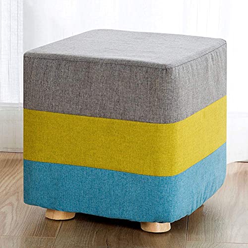 Tabouret repose-pieds ottoman en lin 28x28cm