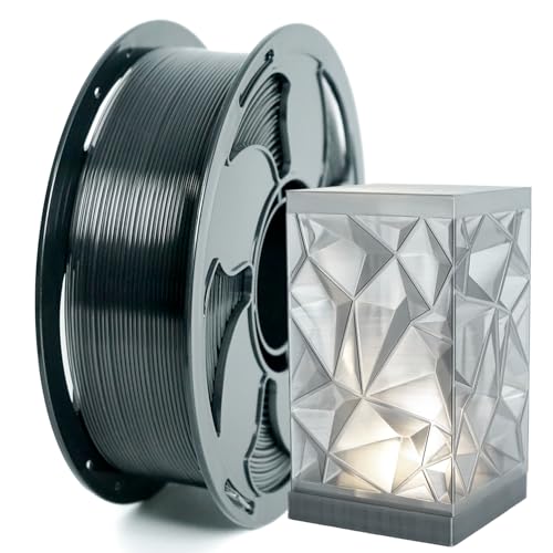 Image of Clear Grey PLA 1.75mm 1kg Spool 3D Printing Filaments Gray Transparent FDM | Beginner friendly Premium translucent Grey PLA Basic Low warping No tangle 1kg spool 2.2lbs for Bambu Prusa Gray