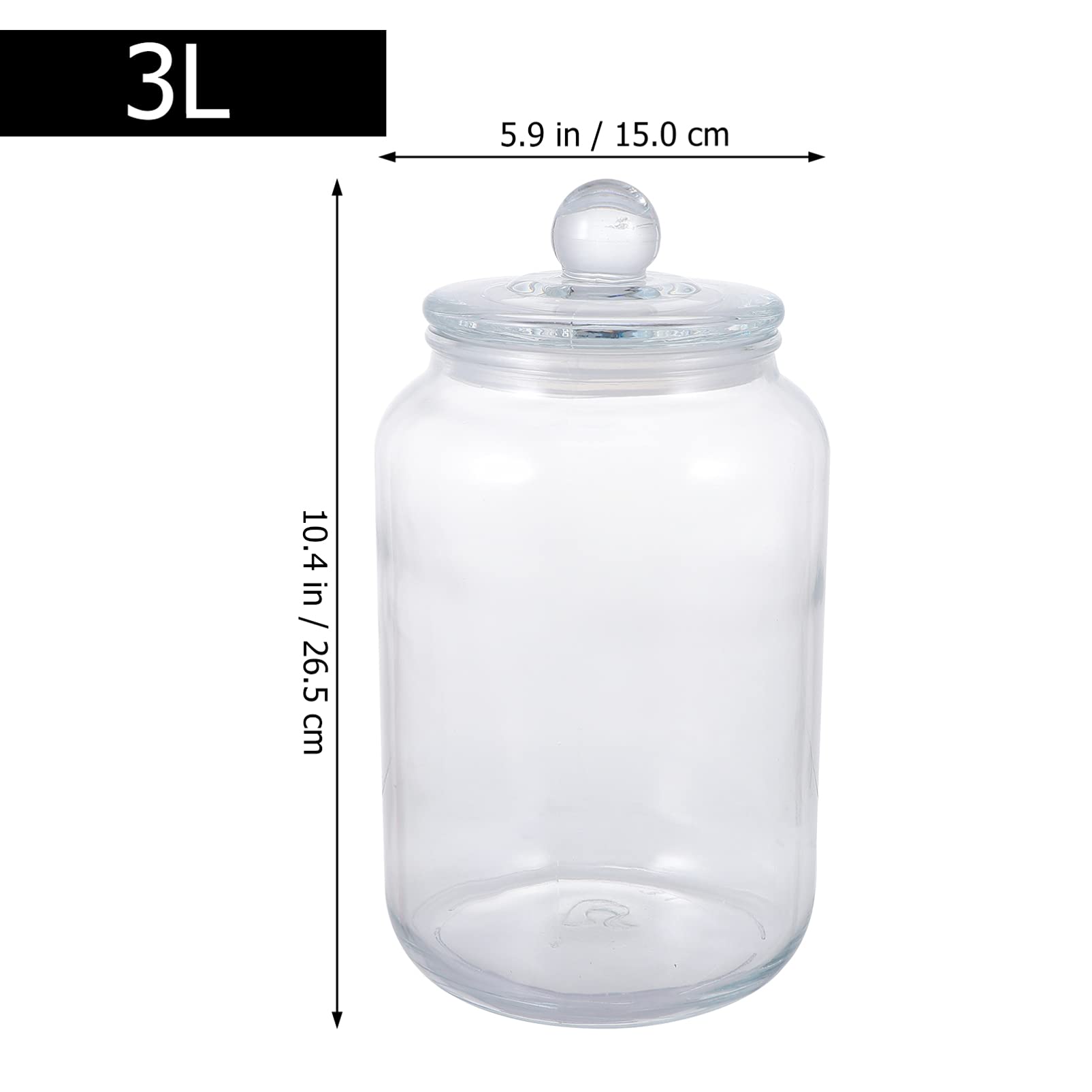 MAGICLULU 3l Glas Vorratsdose Deckel Luftdichter Behälter Für Trockenfrüchte Kaffeebohnen Honig