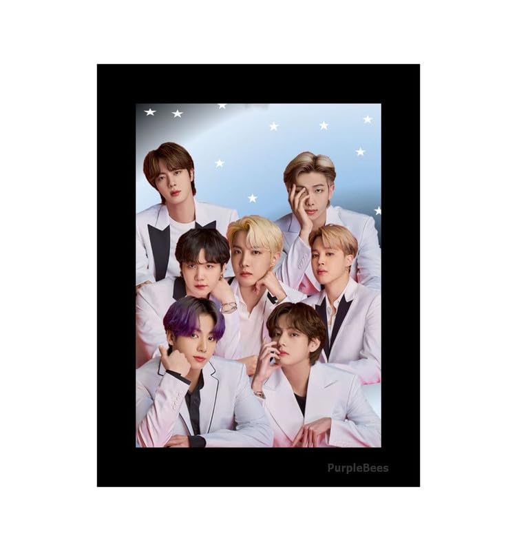 BTS OT7 white photo frame 6 * 8 INCH BY PURPLEBEES | BTS poster