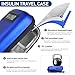 Insulin Cooler Travel Case, Portable Temperature Display Medicine Travel Cooler, Diabetes Case with 2 Reusable Ice Packs TSA Approved for Diabetic Supplies Patent Pending (Blue)
