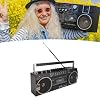 Cassette Tape Player Bluetooth, Cassette Player AM FM SW Radio Stereo, Tape Player Recorder with Speaker and Earphone Jack, USB, TF Card Player, for Daily (Black)