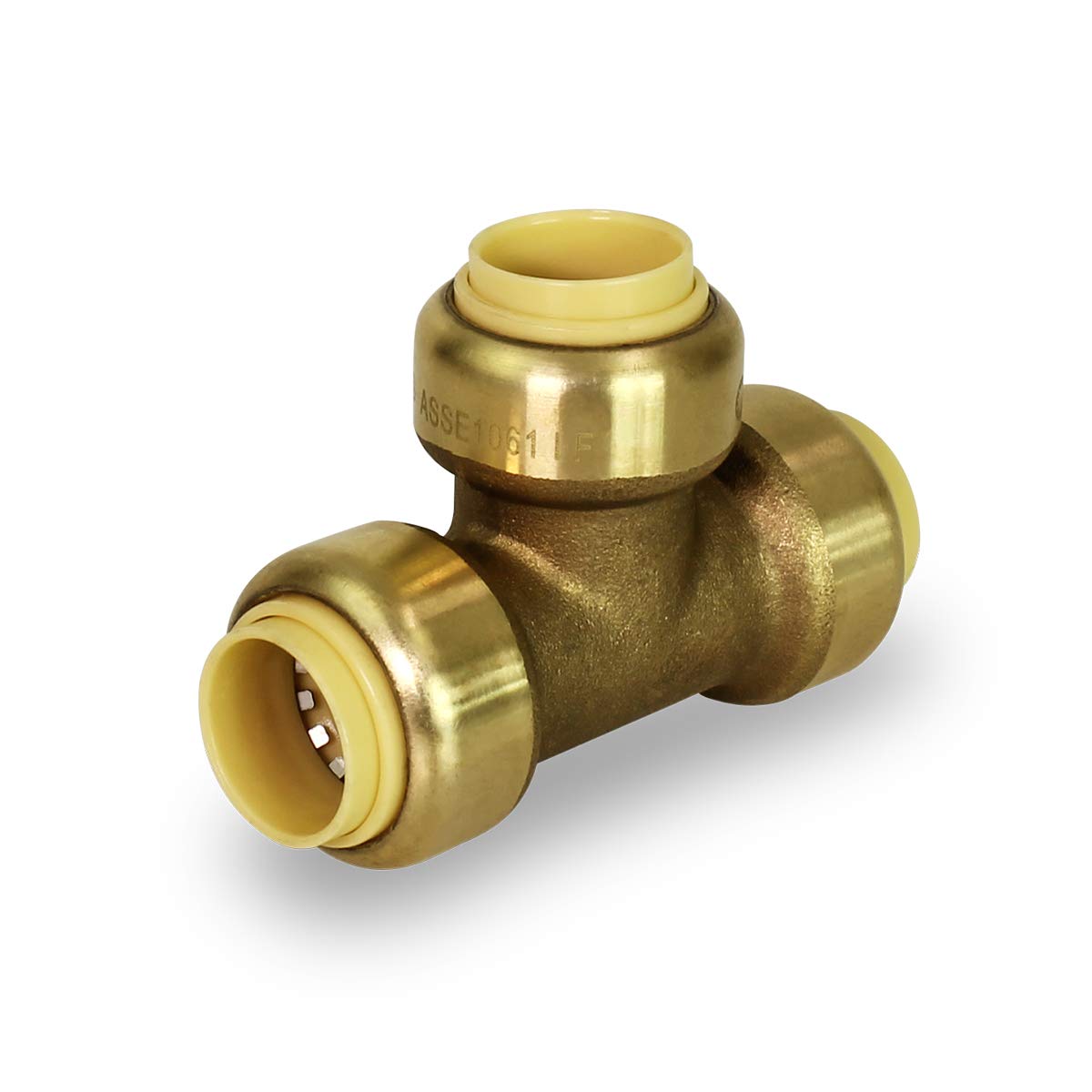 MIDLINE VALVE VQFU34 Tee Pipe Fittings Push to Connect Pex Copper, CPVC, 1/2'', Brass