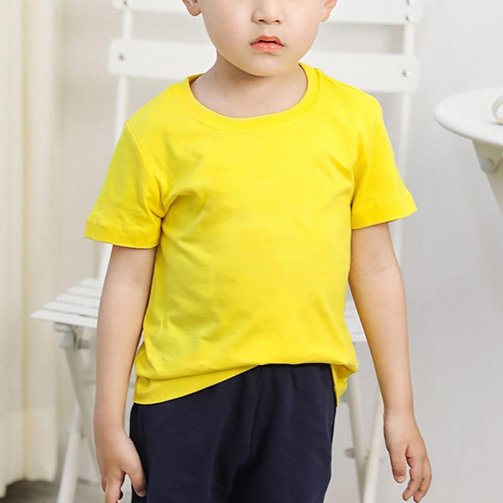 Baby Toddler Solid Color Short Sleeve T-Shirts for Boys Girls Summer Basic Cotton Crewneck Tee Shirt Tops - Image 5