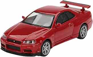 新品未使用R34GTRピンクミニカー 1/64 アニメ風デザイン 京商 1/64 ニスモ R34 GT-R Z-tune パープル LED搭載 【MOTN対応