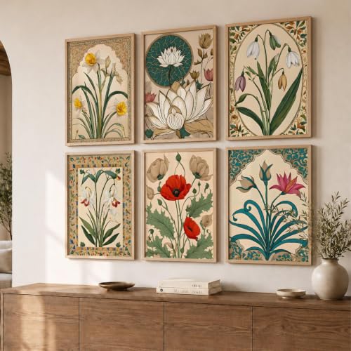 Image of kotart Premium Digital Madhubani Art Paintings with Frame for Home Decor - Wall Painting Bedroom Living Room Hotel - Pack of 6 (14X20 Inch, decoration)