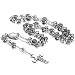 Flongo Silver Jesus Christ Crucifix Rosary Cross Pendant Necklace Stainless Steel Mens Womens, 33 inch Catholic Rosary Beads Pray Necklace