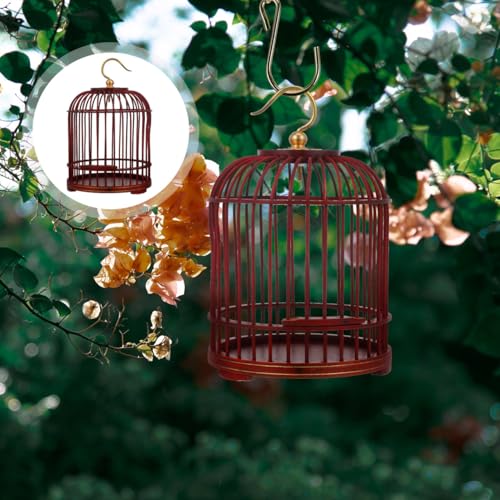 Image of Wooden Bird Cage with Multi-Functional Hanging Birdcage for Small Animals Wood and Metal Construction Safety Lock Buckle for Secure Housing