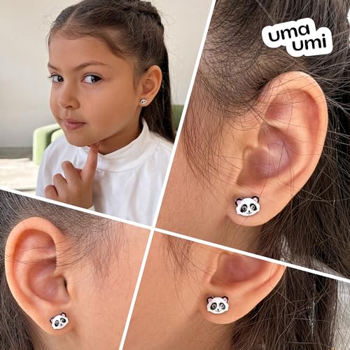 925 Sterling Silver Panda Stud Earrings for Girls Hypoallergenic Safety Screw Back Rhodium Plated - Panda Gifts Earrings for Baby Toddlers Little Teens Kids Jewelry4