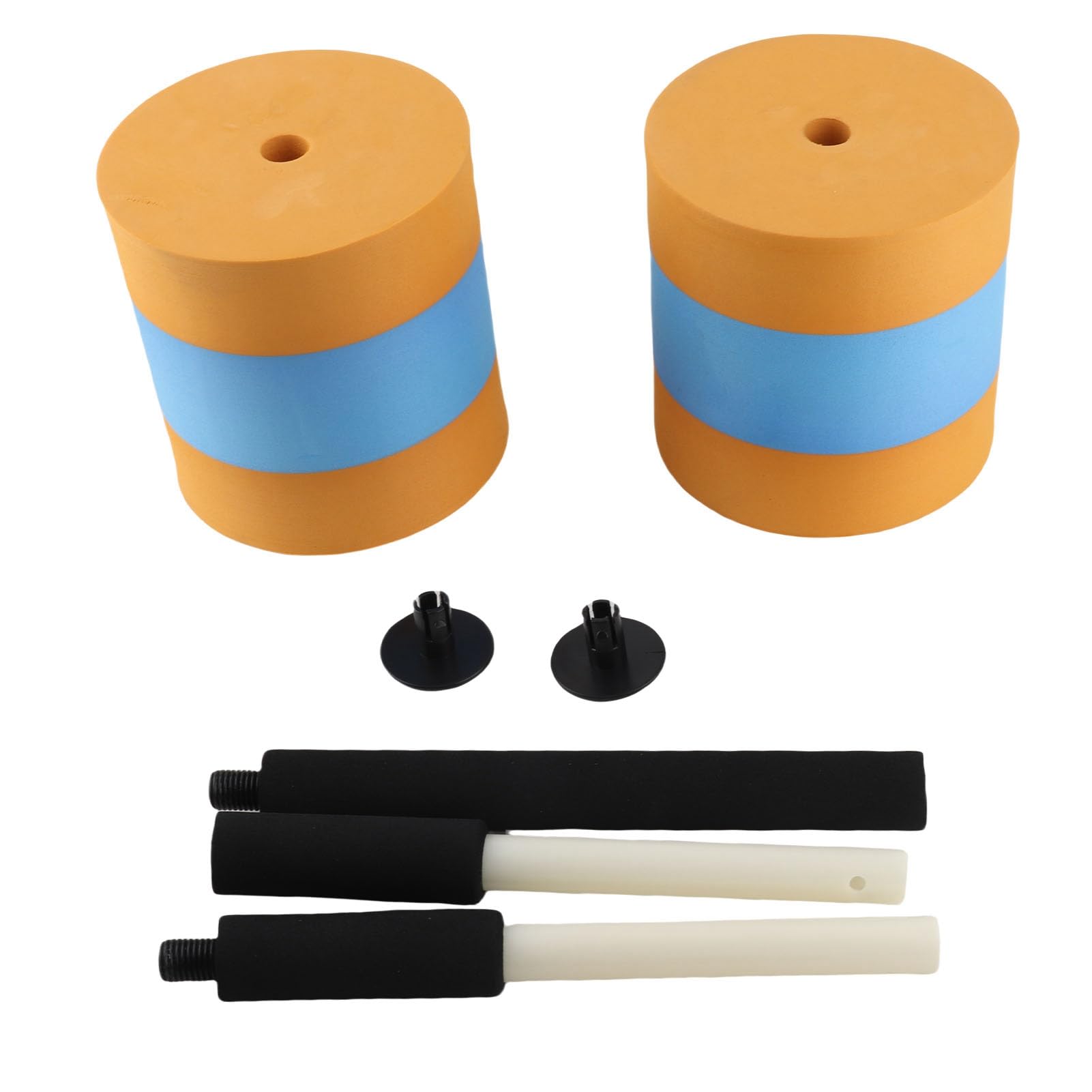 Water Dumbbells with Anti Slip EVA Rubber, Detachable Floating Barbell, Orange and Blue - Adjustable Resistance, Lightweight Design, Ideal for Pool Workouts and Hydrotherapy