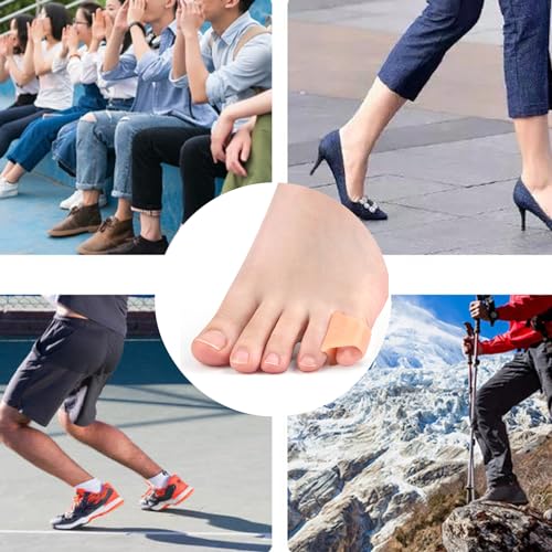 Image of 10 Pcs Pinky Toe Splint, Gel Toe Separators, Little Toe Straightener Hammer Toe for Men Women Walking, Running, Overlapping, Bunion Corrector and Bunion Relief