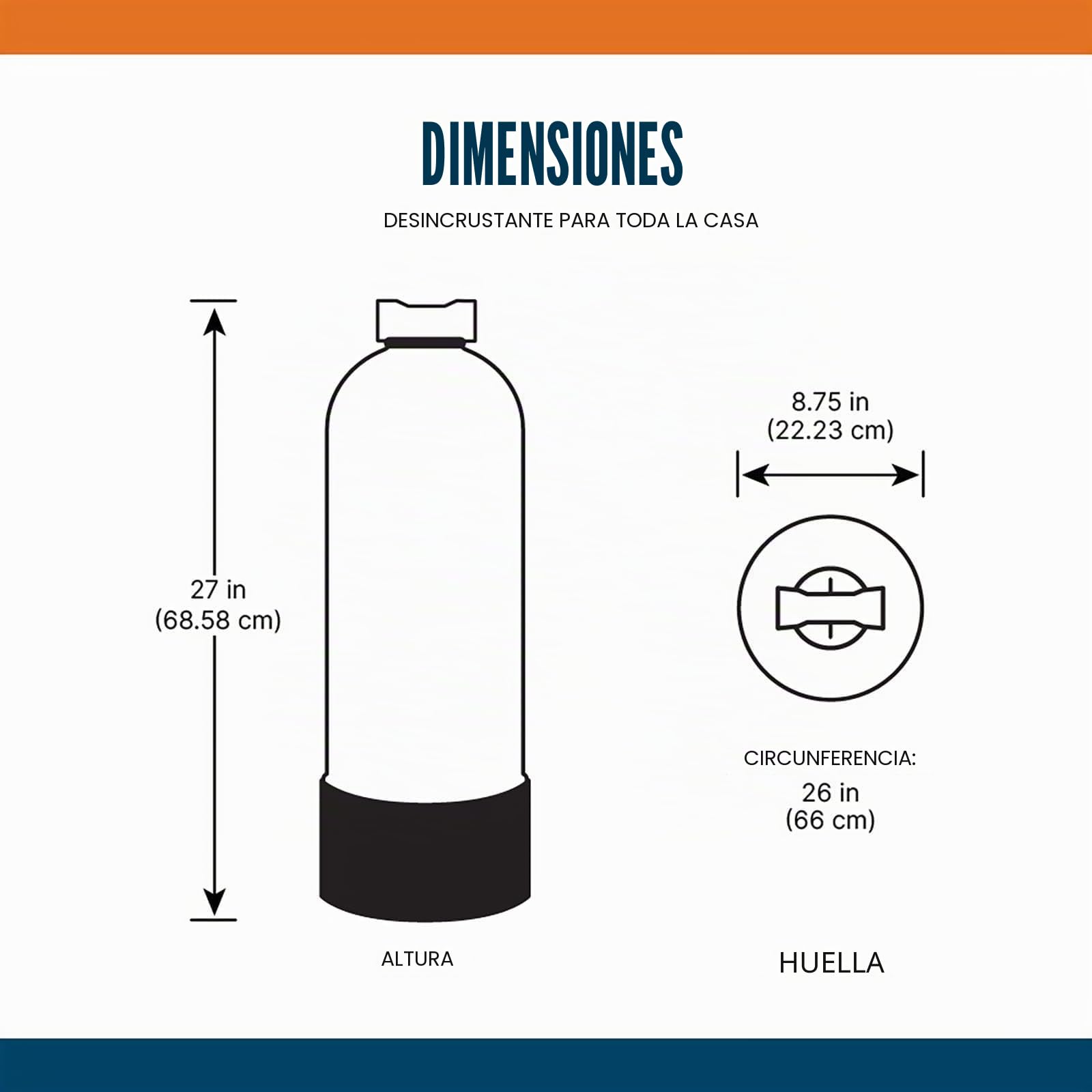 WaterBoss Alternativa para suavizante de agua para toda la casa, sistema descalcificador sin sal para el hogar, funciona con filtros de agua de ciudad y pozo, 6 años, 600.000 Gl, WB-WH-DSCLR