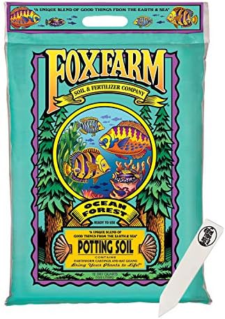 FoxFarm Ocean Forest Potting Soil Mix Indoor Outdoor for Garden and Plants | Plant Fertilizer | 12 Quarts | The Hydroponic City Stake