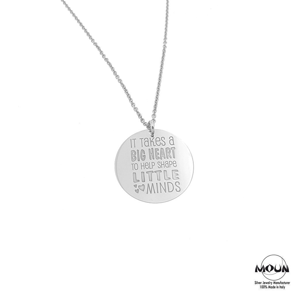 Bracciale e ciondolo personalizzato con incisione gratuita, in argento 925 anallergico.