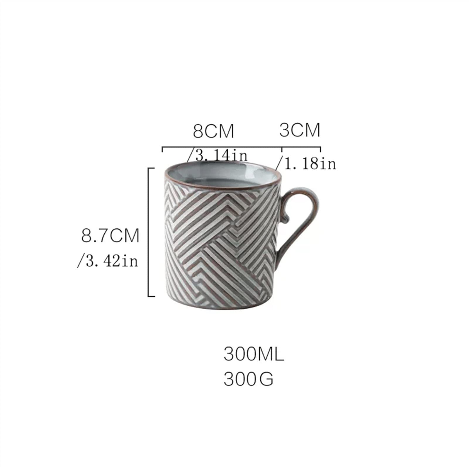 Exquisito Taza de café Vintage 300ML, taza té cerámica for el hogar alta belleza, agua exquisita Oficina en casa
